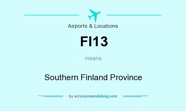 What does FI13 mean? It stands for Southern Finland Province