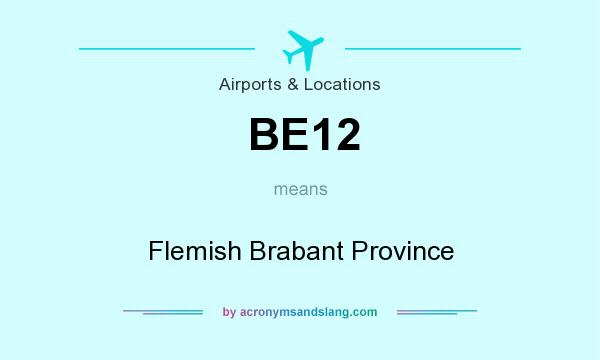 What does BE12 mean? It stands for Flemish Brabant Province