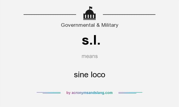 What does s.l. mean? It stands for sine loco