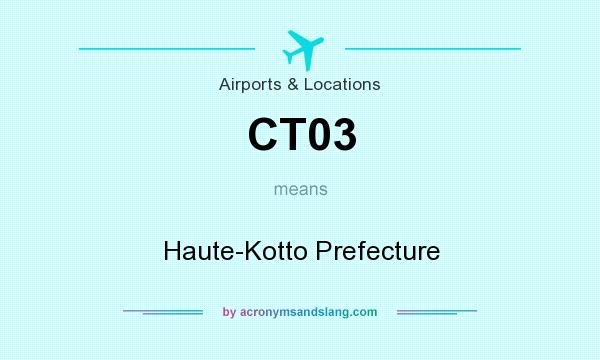 What does CT03 mean? It stands for Haute-Kotto Prefecture