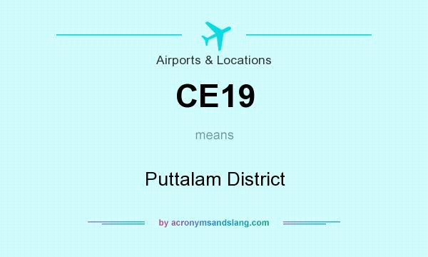 What does CE19 mean? It stands for Puttalam District