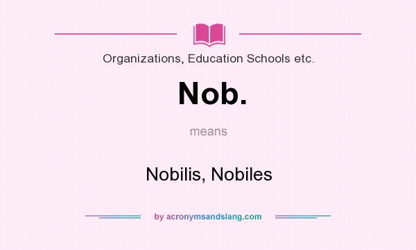 What does Nob. mean? It stands for Nobilis, Nobiles