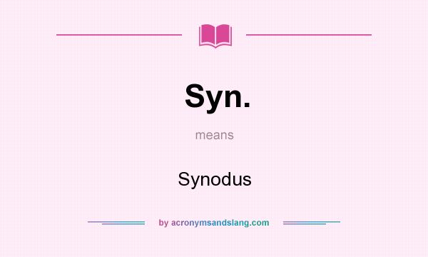 What does Syn. mean? It stands for Synodus