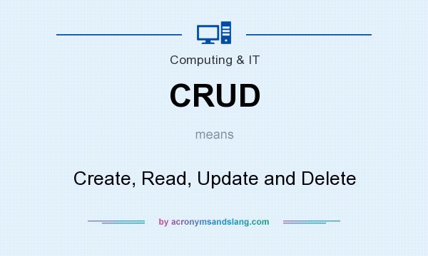 What does CRUD mean? It stands for Create, Read, Update and Delete