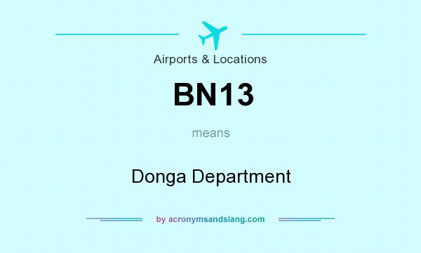 What does BN13 mean? It stands for Donga Department