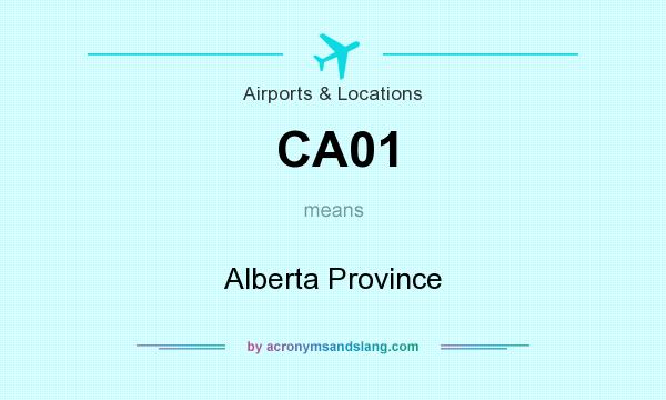 What does CA01 mean? It stands for Alberta Province