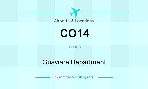 What does CO14 mean? It stands for Guaviare Department