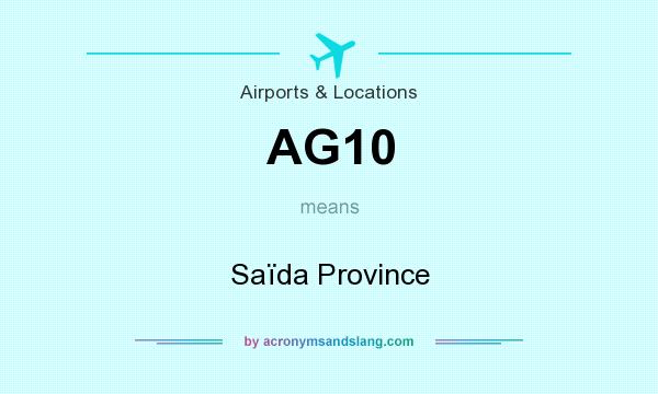 What does AG10 mean? It stands for Saïda Province