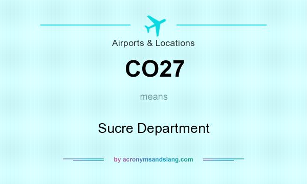 What does CO27 mean? It stands for Sucre Department