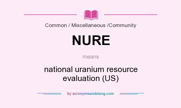 What does NURE mean? It stands for national uranium resource evaluation (US)