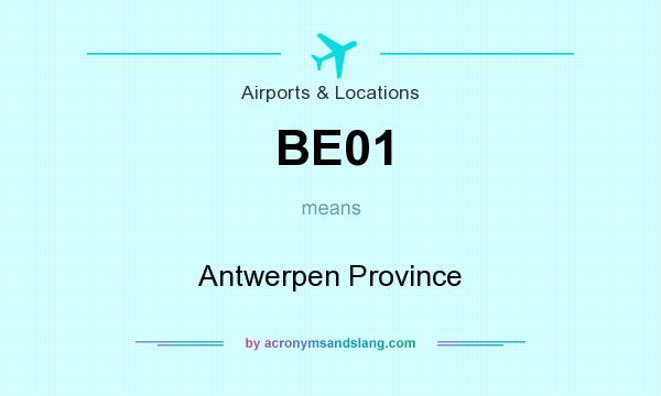 What does BE01 mean? It stands for Antwerpen Province