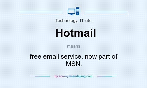 What does Hotmail mean? It stands for free email service, now part of MSN.