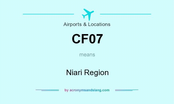 What does CF07 mean? It stands for Niari Region