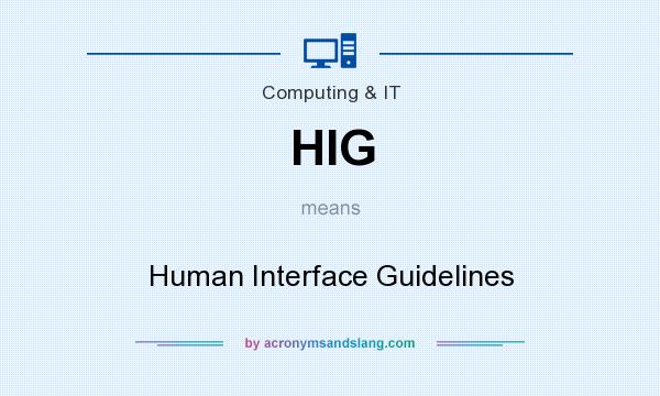 What does HIG mean? It stands for Human Interface Guidelines
