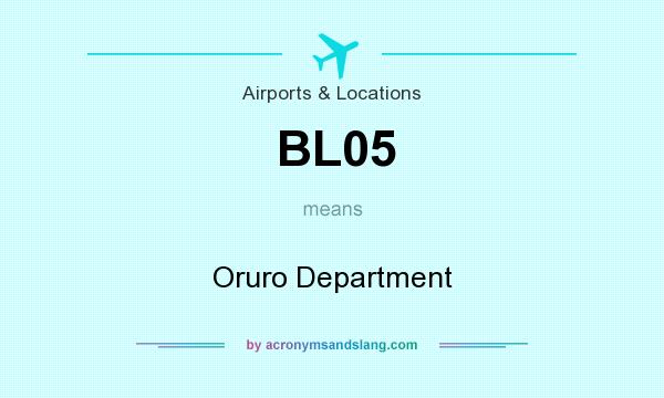 What does BL05 mean? It stands for Oruro Department