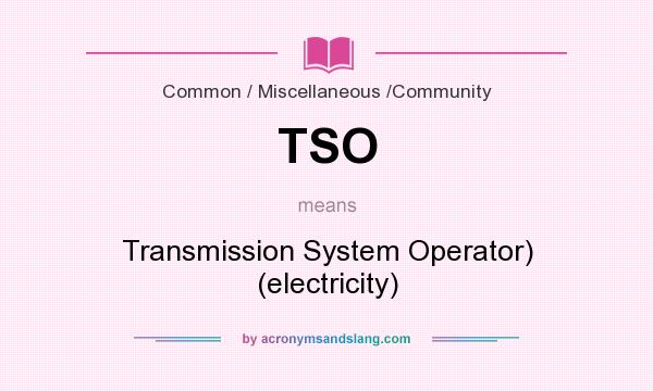 What does TSO mean? It stands for Transmission System Operator) (electricity)