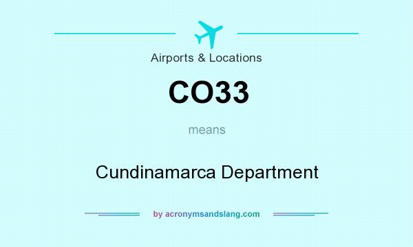 What does CO33 mean? It stands for Cundinamarca Department