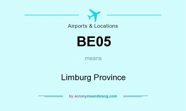 What does BE05 mean? It stands for Limburg Province
