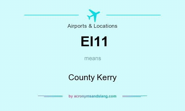 What does EI11 mean? It stands for County Kerry