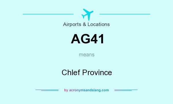 What does AG41 mean? It stands for Chlef Province