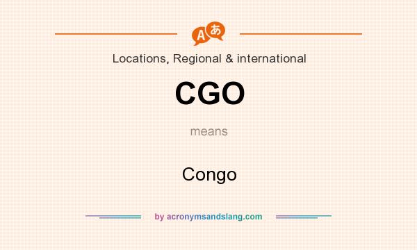What does CGO mean? It stands for Congo