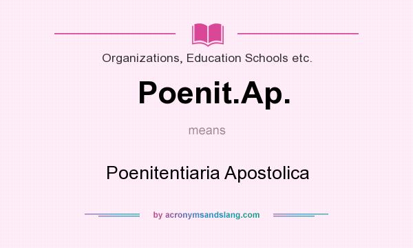 What does Poenit.Ap. mean? It stands for Poenitentiaria Apostolica