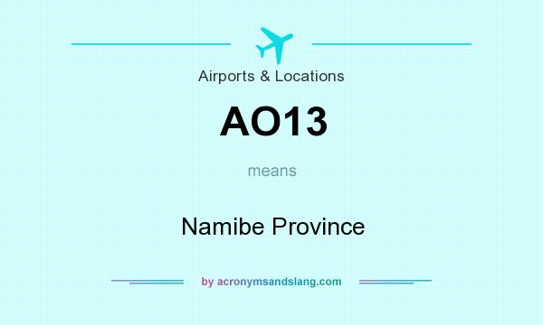 What does AO13 mean? It stands for Namibe Province