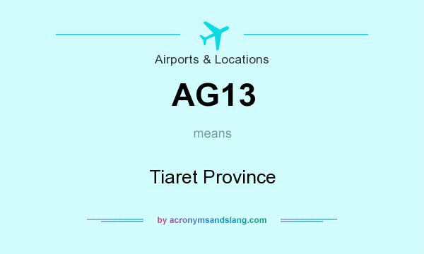 What does AG13 mean? It stands for Tiaret Province