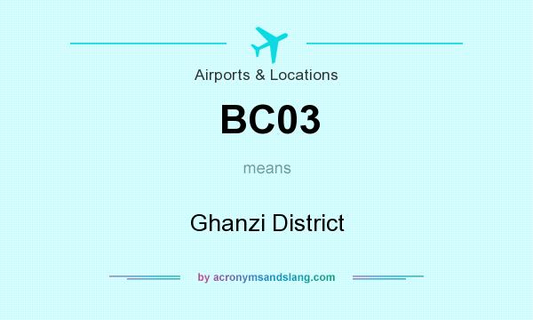 What does BC03 mean? It stands for Ghanzi District