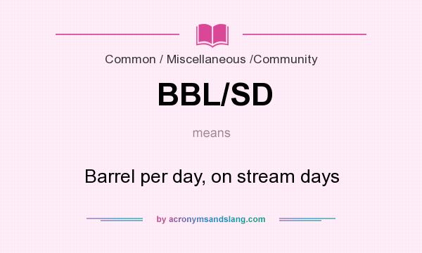 What does BBL/SD mean? It stands for Barrel per day, on stream days