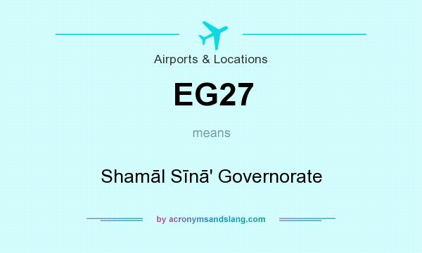 What does EG27 mean? It stands for Shamāl Sīnā` Governorate