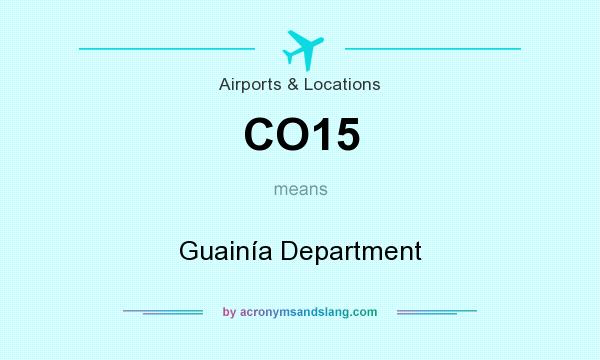 What does CO15 mean? It stands for Guainía Department