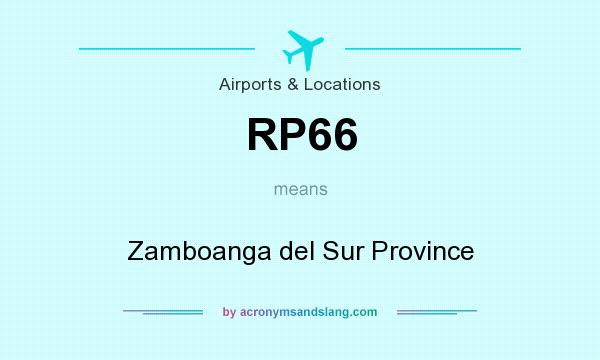 What does RP66 mean? It stands for Zamboanga del Sur Province