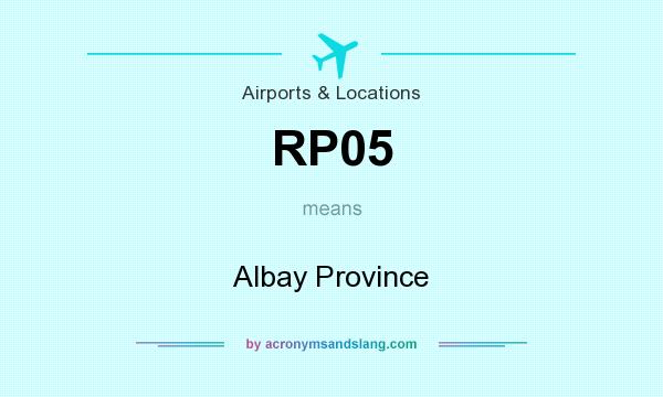 What does RP05 mean? It stands for Albay Province