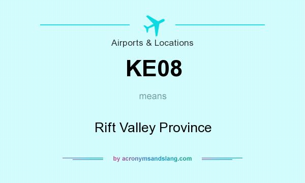 What does KE08 mean? It stands for Rift Valley Province