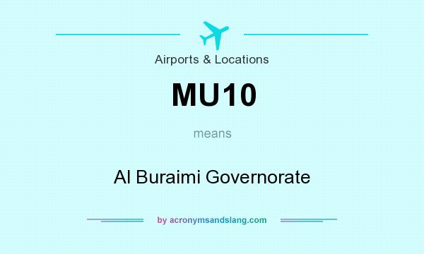 What does MU10 mean? It stands for Al Buraimi Governorate