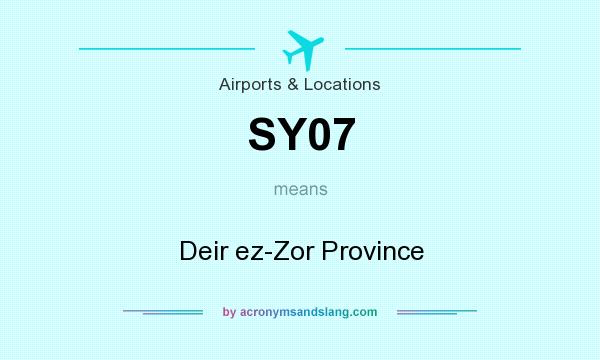 What does SY07 mean? It stands for Deir ez-Zor Province