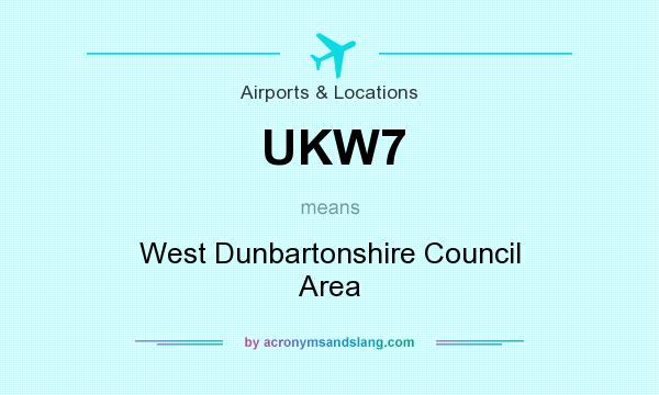 What does UKW7 mean? It stands for West Dunbartonshire Council Area