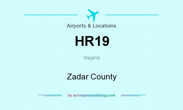 What does HR19 mean? It stands for Zadar County