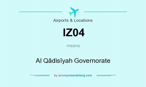 What does IZ04 mean? It stands for Al Qādisīyah Governorate