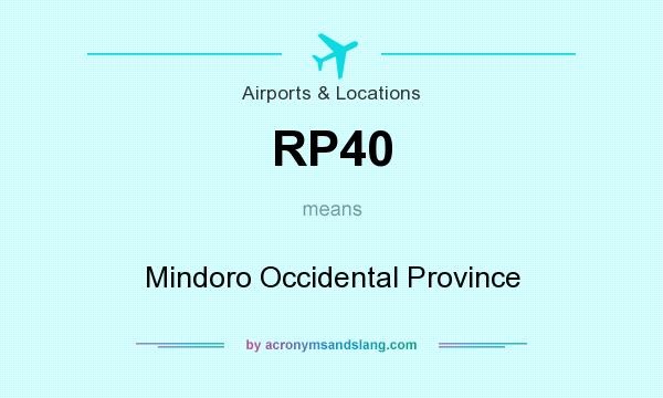 What does RP40 mean? It stands for Mindoro Occidental Province