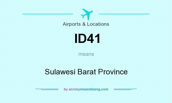 What does ID41 mean? It stands for Sulawesi Barat Province
