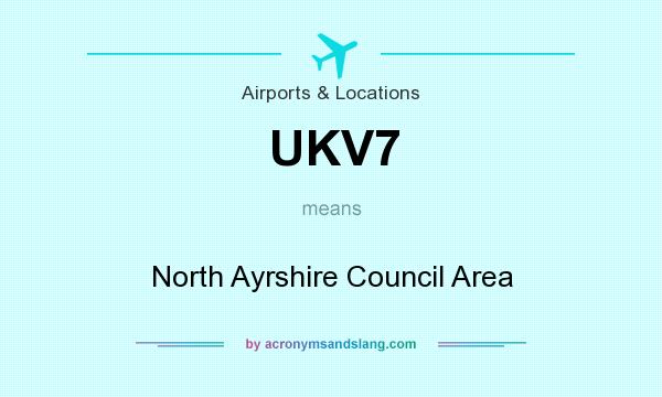 What does UKV7 mean? It stands for North Ayrshire Council Area