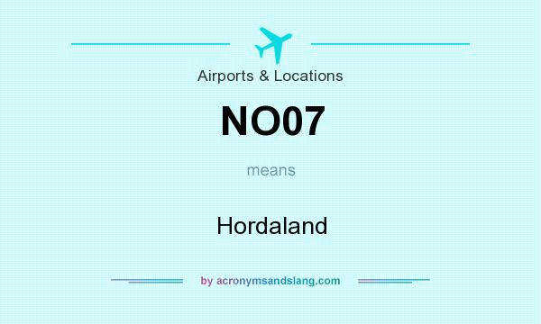 What does NO07 mean? It stands for Hordaland