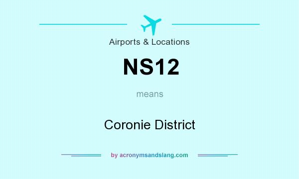 What does NS12 mean? It stands for Coronie District