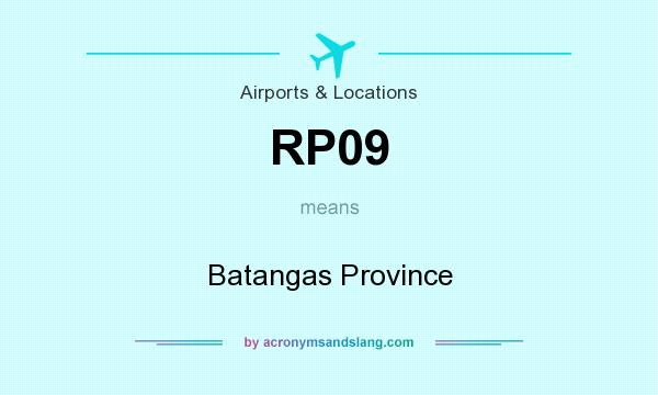 What does RP09 mean? It stands for Batangas Province