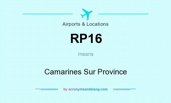 What does RP16 mean? It stands for Camarines Sur Province