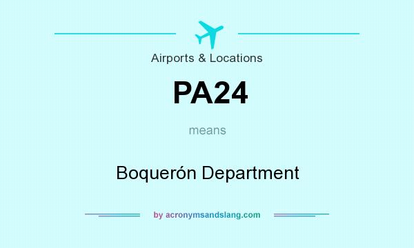 What does PA24 mean? It stands for Boquerón Department