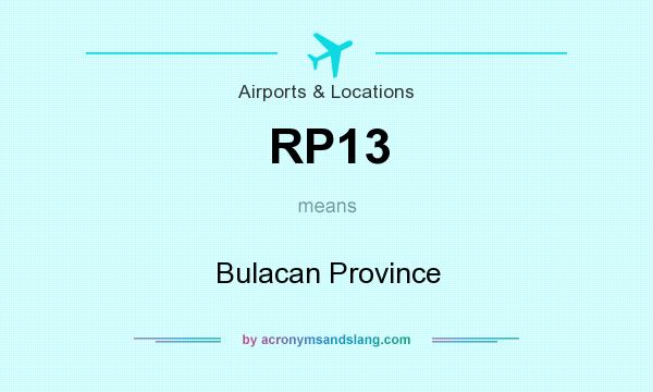 What does RP13 mean? It stands for Bulacan Province