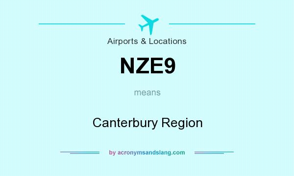 What does NZE9 mean? It stands for Canterbury Region
